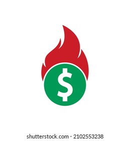 Plantilla de diseño del logotipo de Fire Money. Plantilla de logotipo de Money Fire.	