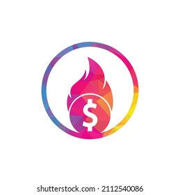 Plantilla de diseño del logotipo de Fire Money. Plantilla de logotipo de Money Fire.	