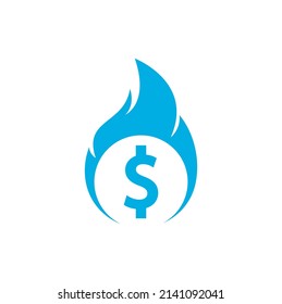 Fire Money logo design template. Money Fire Logo Template.