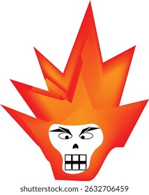 fire monkey face cartoon character assets