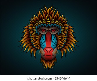 Fire Monkey Vector illustration, a symbol of New Year
