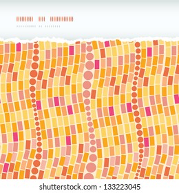 Fire mosaic tiles seamless horizontal torn pattern background