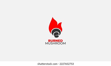 Fire mushroom logo designs icon