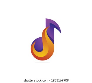 fire music logo design template