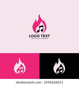 Fire music Logo design template