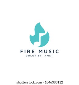 diseño del logotipo de espacio negativo para incendios y música