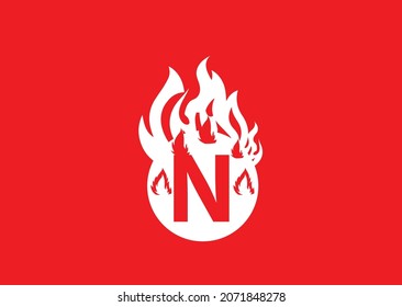 Fire N Letter Logo And Icon Design Template