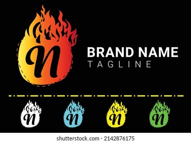 Plantilla de diseño de iconos y logotipos de letras de ataque contra incendios