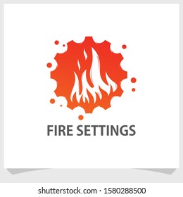 fire nature element logo design vector