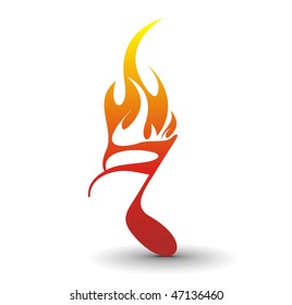 Fire note symbol - used of your music project.vector illustrations