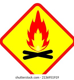 Feueranzeige "Entzündet ein Feuer hier, Vektorgrafik
