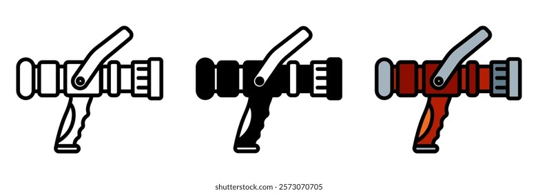 Fire nozzle controls water flow and direction from a fire hose, ensuring precision and effectiveness in firefighting.