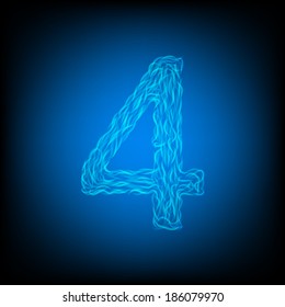 Fire number 6. Vector illustration