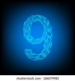 Fire number 6. Vector illustration