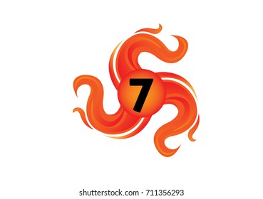 fire and number seven