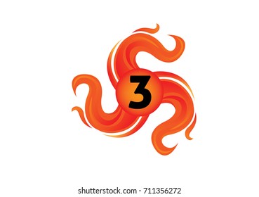 fire and number three