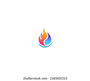 Fire Oil Water Gas Logo Vector Template Abstract Monogram Symbol
