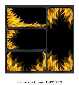 fire on a black background