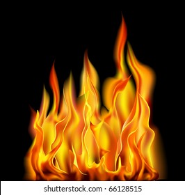 Fire on a black background