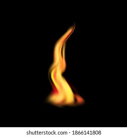 Fire on black fon icon