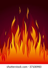 Fire on dark background