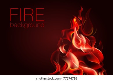 Fire on dark background.