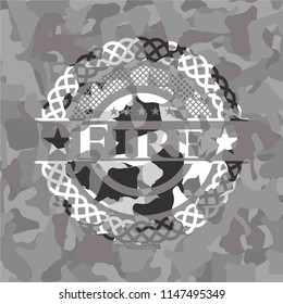 Fire on grey camo texture