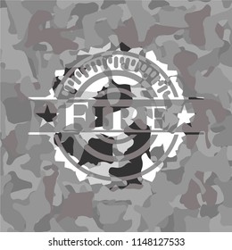Fire on grey camouflage texture