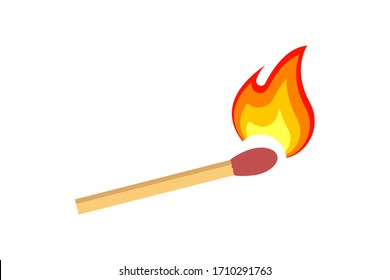 Fire on a match. Burning Fire. Warm. Ignition of a match