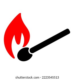 Feuer auf einem Spielsymbol. Flache Vektorgrafik auf weißem Hintergrund