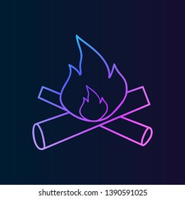 a fire on two firewoods nolan icon. Simple thin line, outline vector of Camp icons for UI and UX, website or mobile application