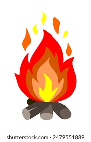 fire on a white background