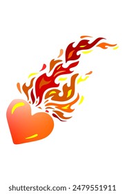 fire on a white background