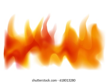 Fire on a white background
