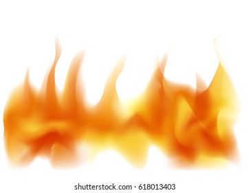 Fire on a white background