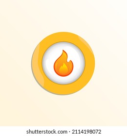 Fire on a white background with a shadow.10 EPS