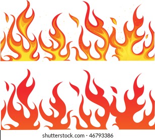 Fire on white. vector