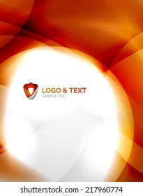 Fire orange abstract swirl template, modern futuristic wave