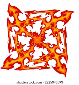 Vector de elemento de ilustración ornamental de fuego