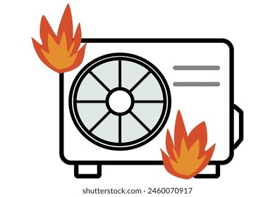 Feuer in der Außeneinheit der Klimaanlage.