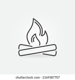 Fire outline icon. Burnable Trash vector concept symbol