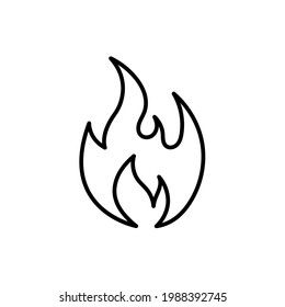 fire outline thin symbol, dark on white background, logo editable, creative template.