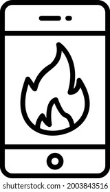 Diseño de icono de contorno de incendio
