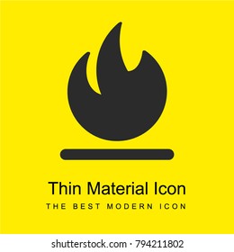 Fire over line bright yellow material minimal icon or logo design