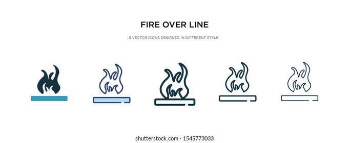 fire over line icon in different style vector illustration. two colored and black fire over line vector icons designed in filled, outline, line and stroke style can be used for web, mobile, ui