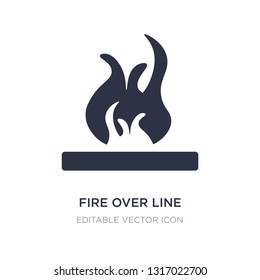 fire over line icon on white background. Simple element illustration from Shapes concept. fire over line icon symbol design.