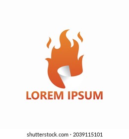 Fire paper logo template design