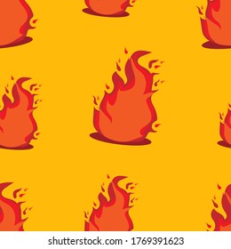 Fire pattern on an orange background. Vector image, eps 10