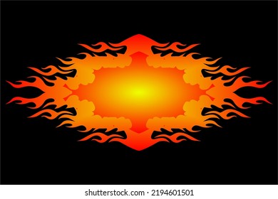 fire pattern vector design on black background