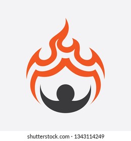 fire and people logo design